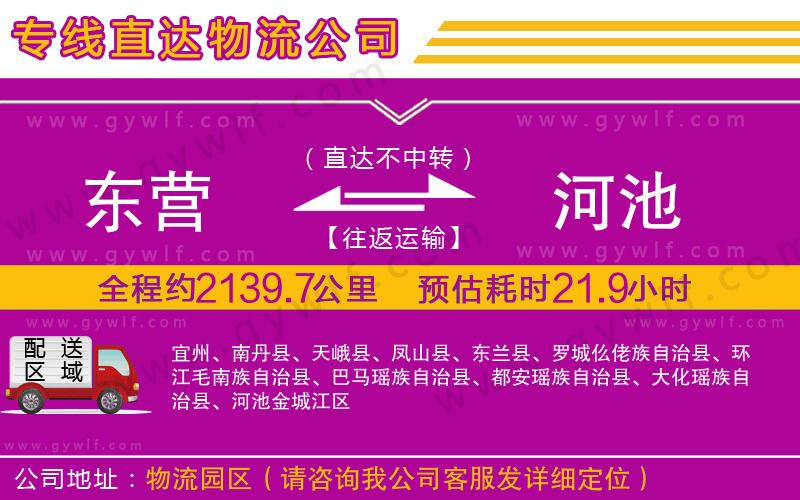 東營到河池物流公司