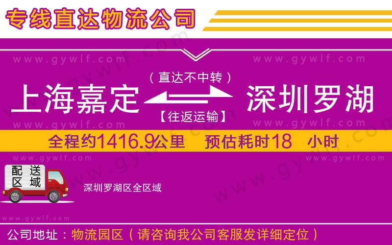 上海嘉定區(qū)到深圳羅湖區(qū)物流公司