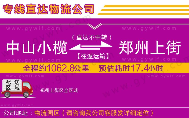 中山小欖到鄭州上街區(qū)物流公司