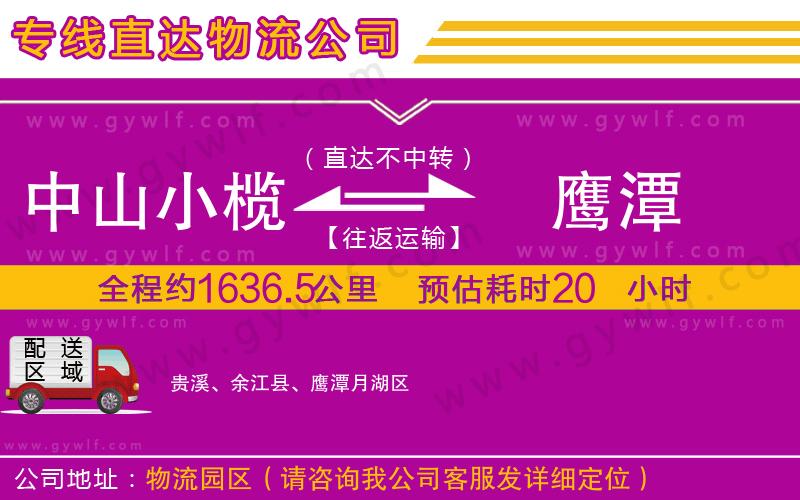 中山小欖到鷹潭物流公司