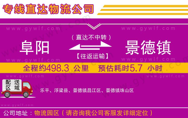 阜陽到景德鎮(zhèn)物流公司