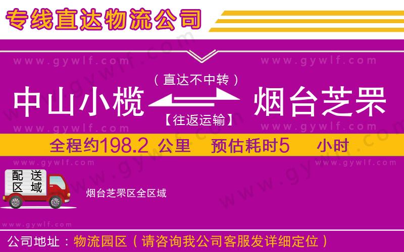 中山小欖到煙臺芝罘區(qū)物流公司