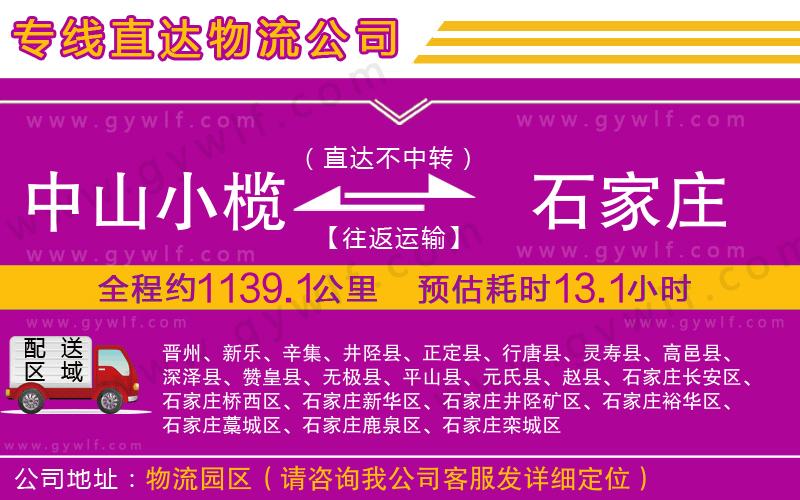 中山小欖到石家莊物流公司