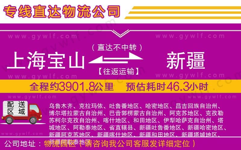 上海寶山區(qū)到新疆物流公司