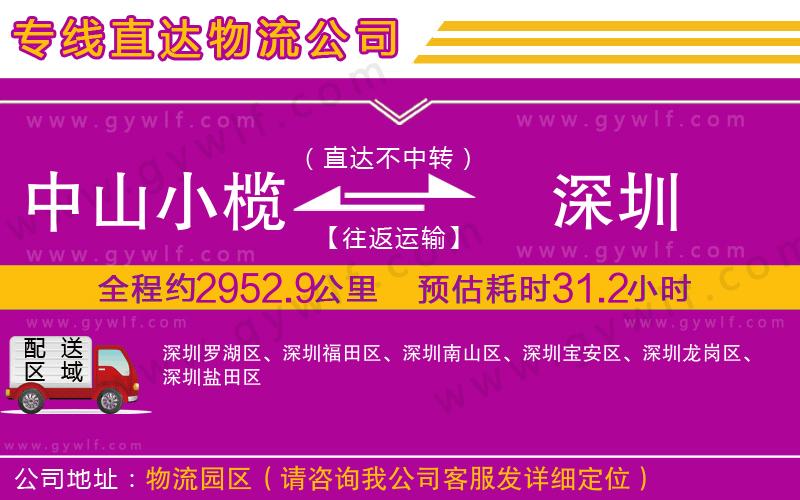 中山小欖到深圳物流公司