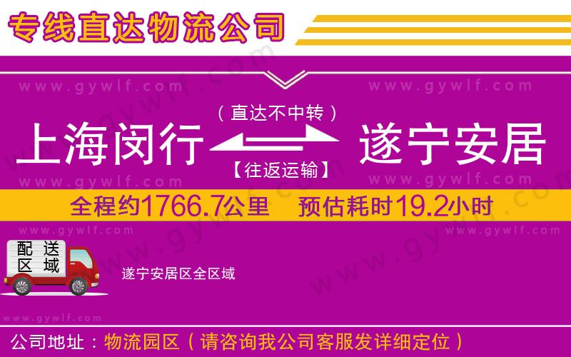上海閔行區(qū)到遂寧安居區(qū)物流公司