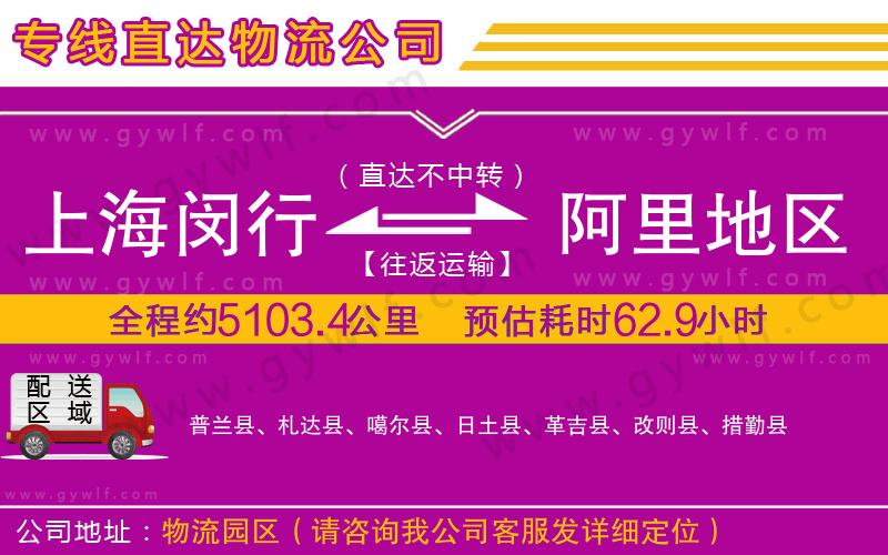 上海閔行區(qū)到阿里地區(qū)物流公司