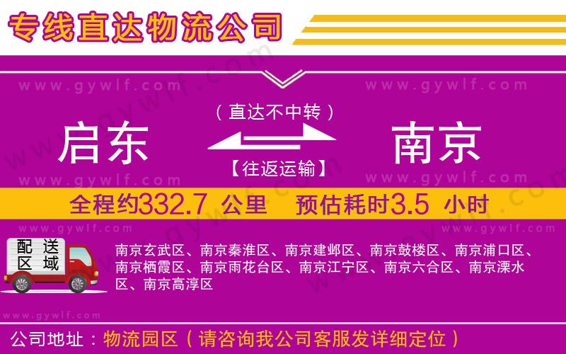 啟東到南京物流公司