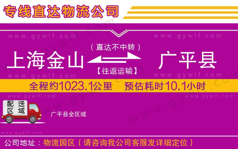 上海金山區(qū)到廣平縣物流公司