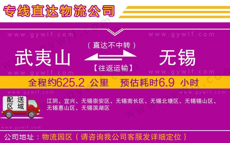 武夷山到無錫物流公司