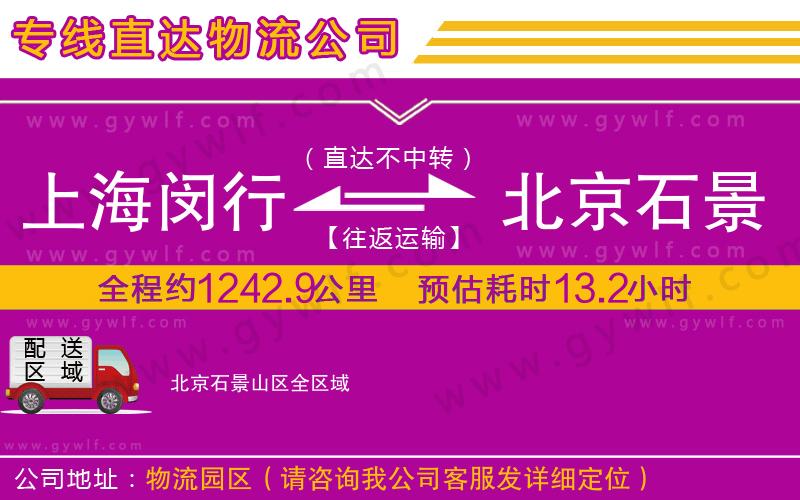 上海閔行區(qū)到北京石景山區(qū)物流公司