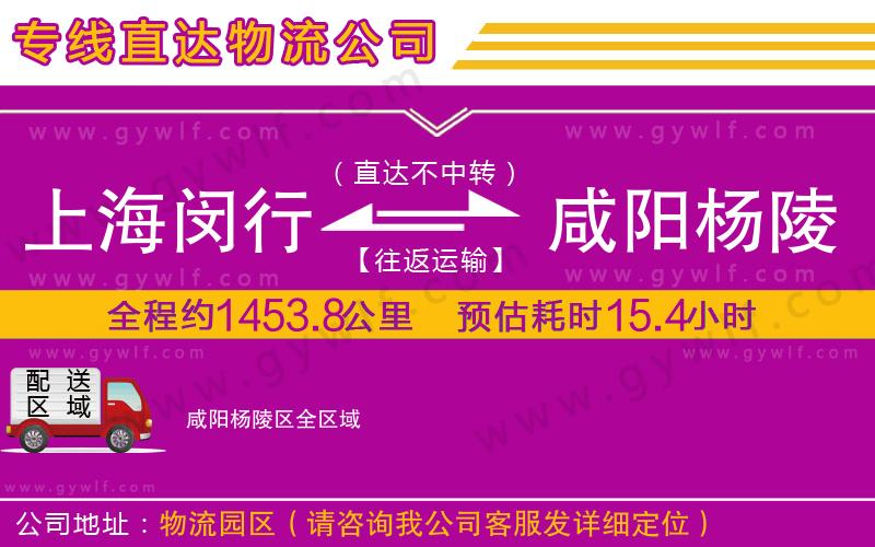 上海閔行區(qū)到咸陽(yáng)楊陵區(qū)物流公司