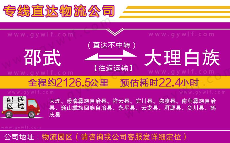 邵武到大理白族自治州物流公司