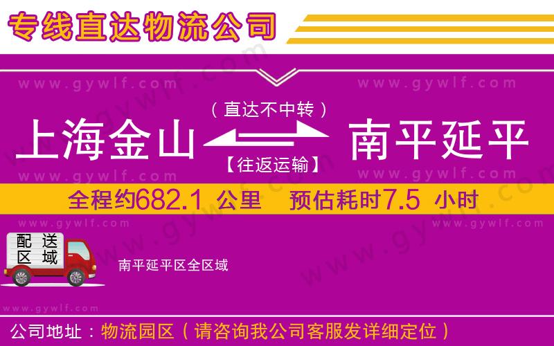 上海金山區(qū)到南平延平區(qū)物流公司