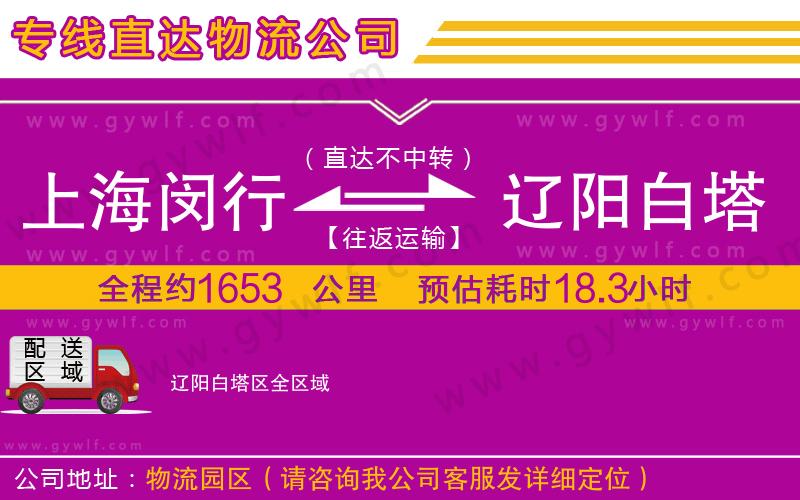 上海閔行區(qū)到遼陽(yáng)白塔區(qū)物流公司