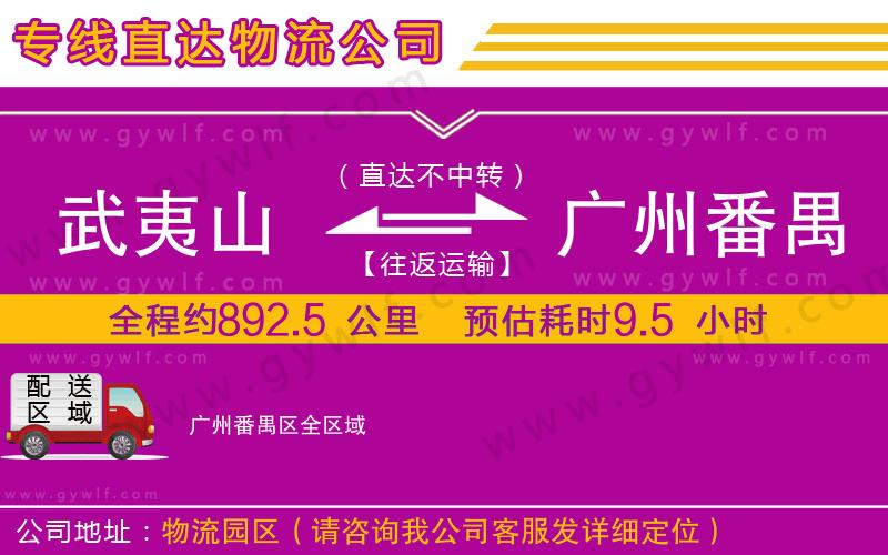 武夷山到廣州番禺區(qū)物流公司