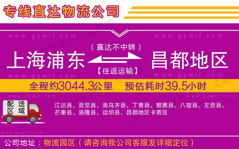 上海浦東區(qū)到昌都地區(qū)物流公司