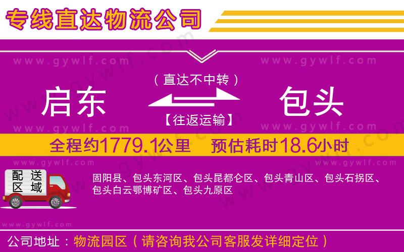 啟東到包頭物流公司