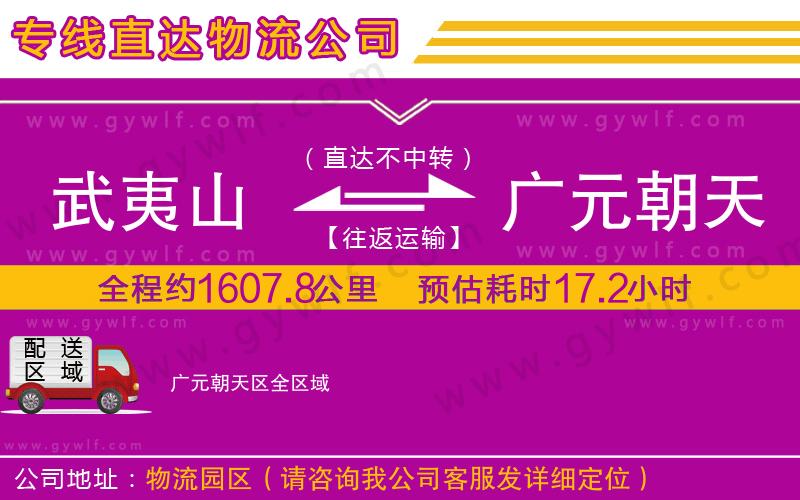 武夷山到廣元朝天區(qū)物流公司