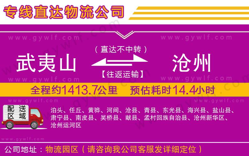 武夷山到滄州物流公司