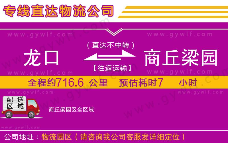 龍口到商丘梁園區(qū)物流公司