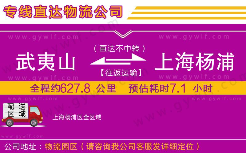 武夷山到上海楊浦區(qū)物流公司