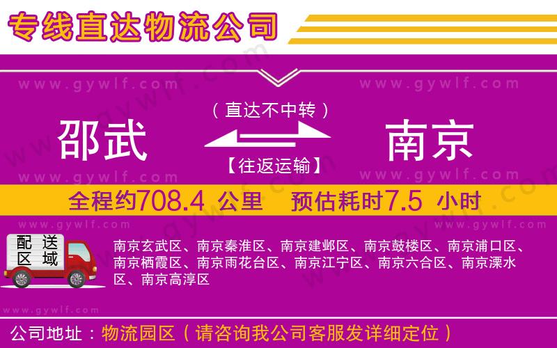 邵武到南京物流公司