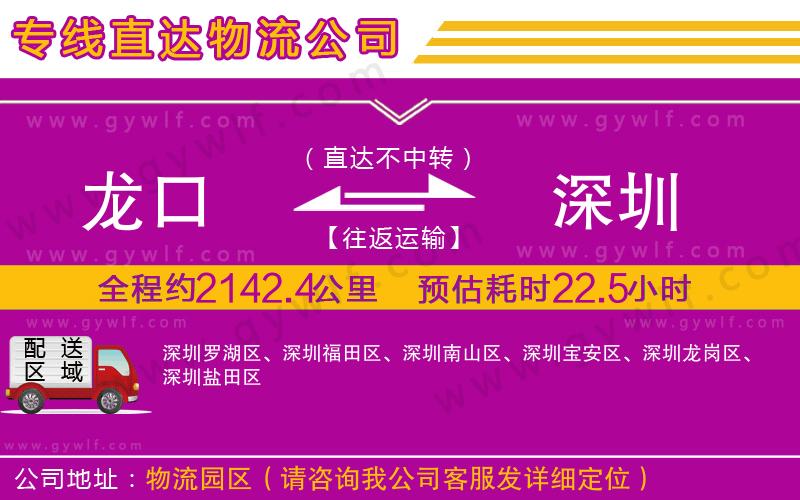 龍口到深圳物流公司
