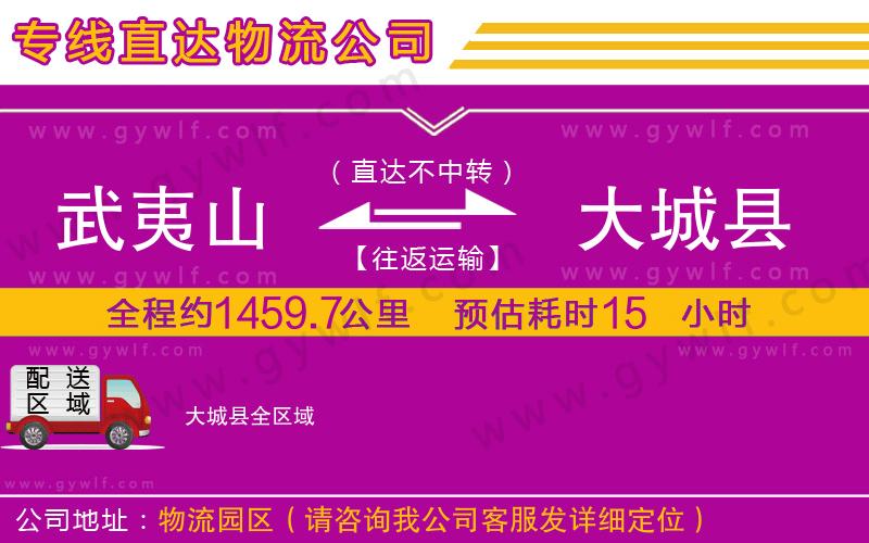 武夷山到大城縣物流公司