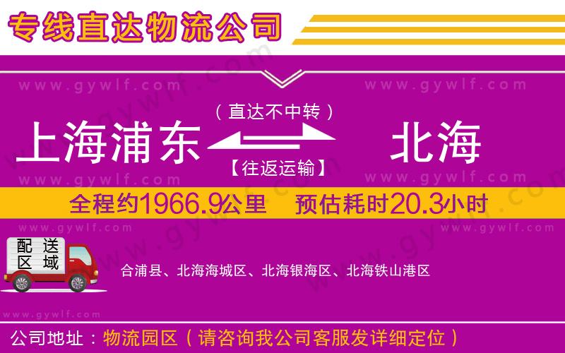 上海浦東區(qū)到北海物流公司