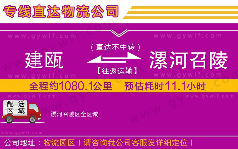 建甌到漯河召陵區(qū)物流公司