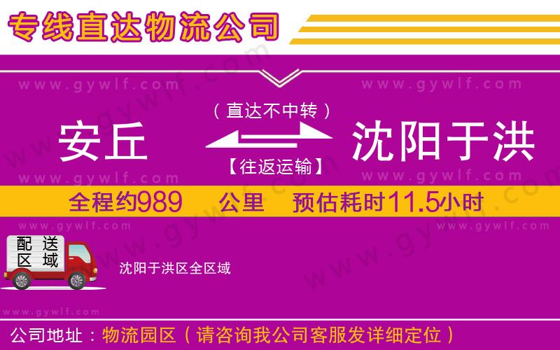 安丘到沈陽(yáng)于洪區(qū)物流公司