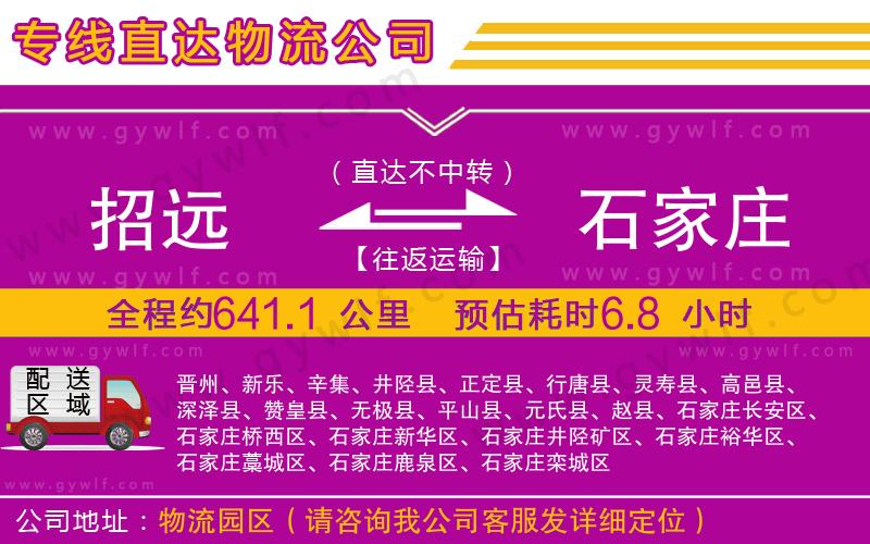 招遠到石家莊物流公司