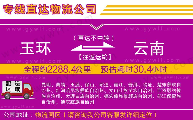 玉環(huán)到云南物流公司