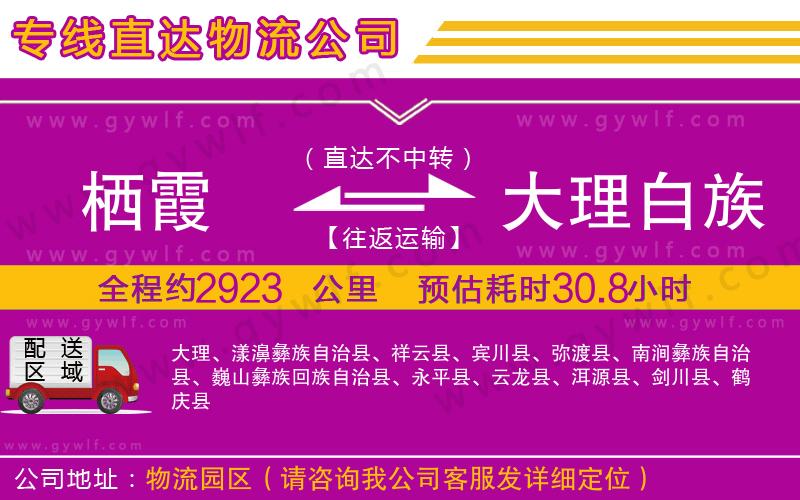 棲霞到大理白族自治州物流公司