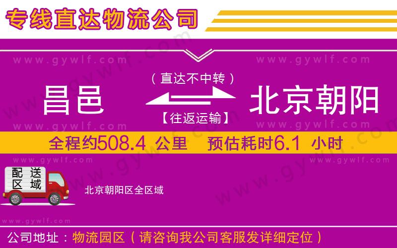 昌邑到北京朝陽區(qū)物流公司