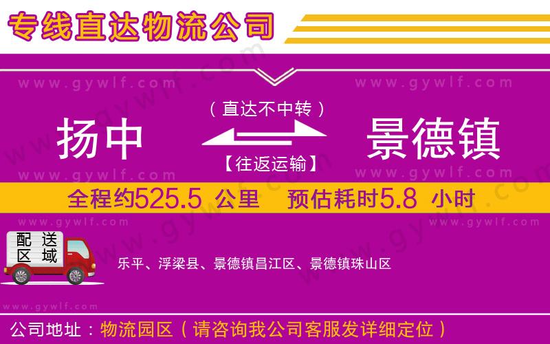 揚(yáng)中到景德鎮(zhèn)物流公司