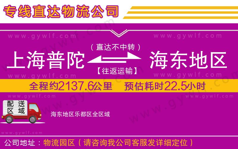 上海普陀區(qū)到海東地區(qū)樂都區(qū)物流公司