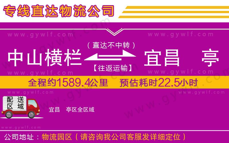 中山橫欄到宜昌猇亭區(qū)物流公司