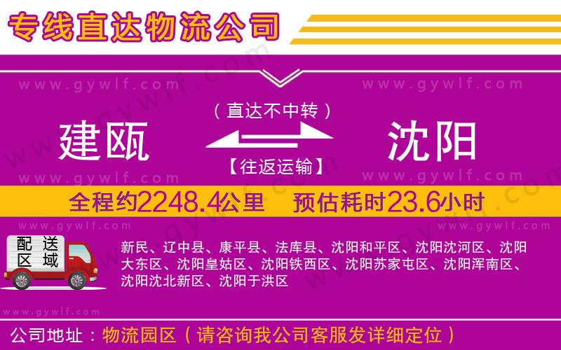 建甌到沈陽(yáng)物流公司