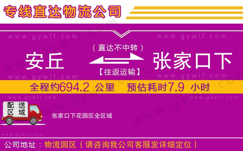 安丘到張家口下花園區(qū)物流公司