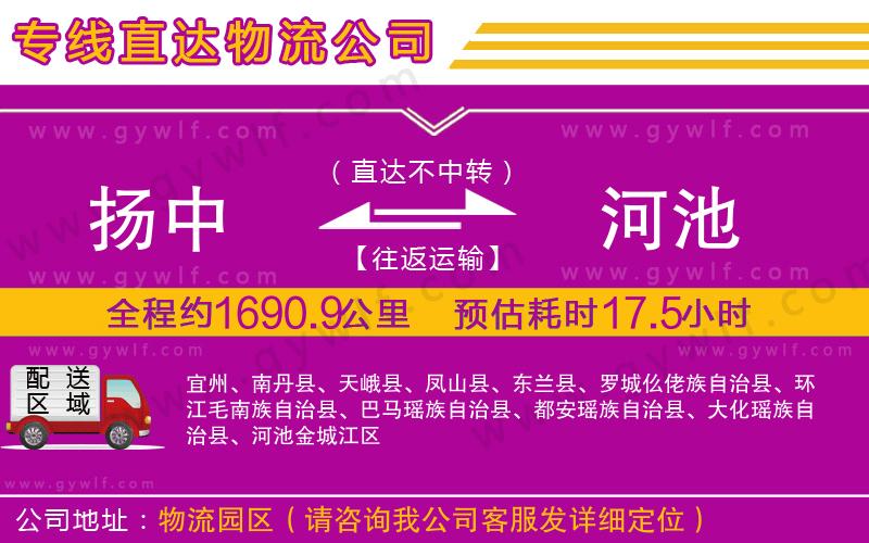 揚中到河池物流公司