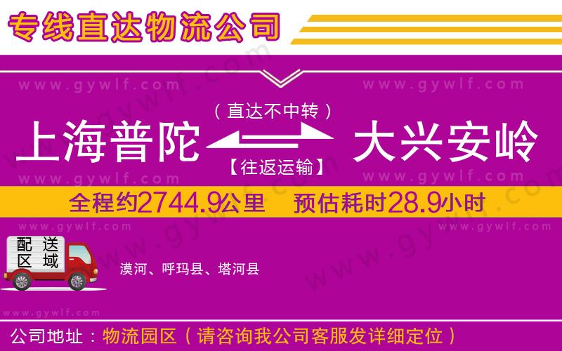上海普陀區(qū)到大興安嶺地區(qū)物流公司