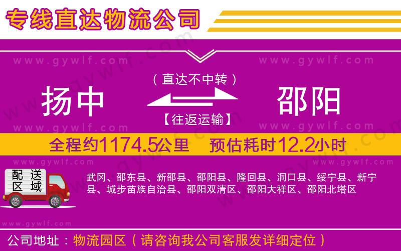 揚(yáng)中到邵陽(yáng)物流公司