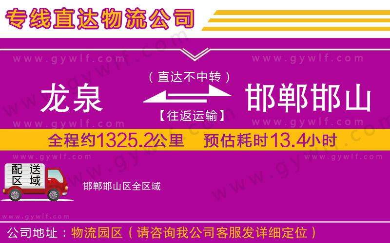 龍泉到邯鄲邯山區(qū)物流公司