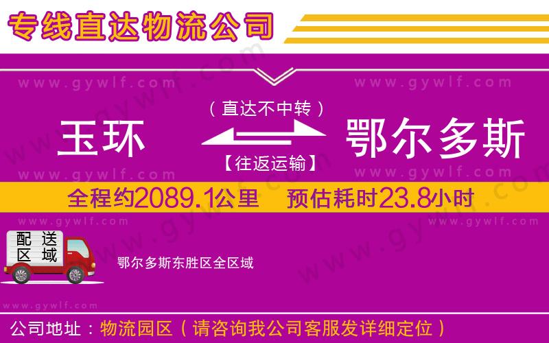 玉環(huán)到鄂爾多斯東勝區(qū)物流公司
